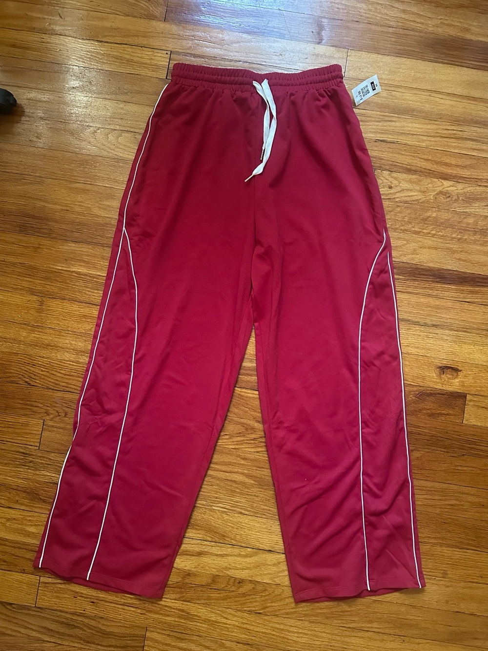 Athletic Track Pants with White Piping